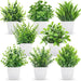 8 Packs Fake Plants Small Artificial Faux Potted Plants for Home Office Farmhouse Bathroom Bedroom Decor Indoor