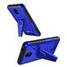 for Nokia C100 Case Kickstand with Tempered Glass Screen Protector Shock Proof Hybrid Cover with Phone Belt Clip Holster - Blue