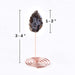 3PCS Agate Geode Irregular Natural Crystal with Copper Stand Gem Ornaments for Healing Crystal Home Decor 3-5"