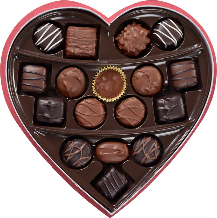 Russell Stover Valentine'S Day Red Foil Heart Assorted Milk & Dark Chocolate Gift Box, 10 Oz. (≈ 17 Pieces)