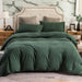 Jersey Knit Duvet Cover Set 100% T-Shirt Cotton Super Soft Comfy 3Pc Bedding Set with Zipper Closure (Solid Forest Green, King)