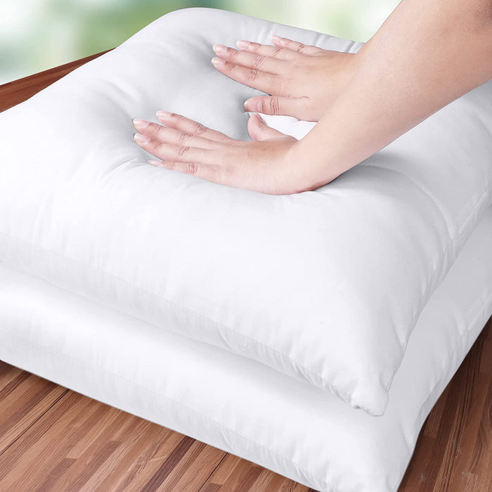 Throw Pillows Insert (Pack of 2, White) - 18 X 18 Inches Bed and Couch Pillows - Indoor Decorative Pillows