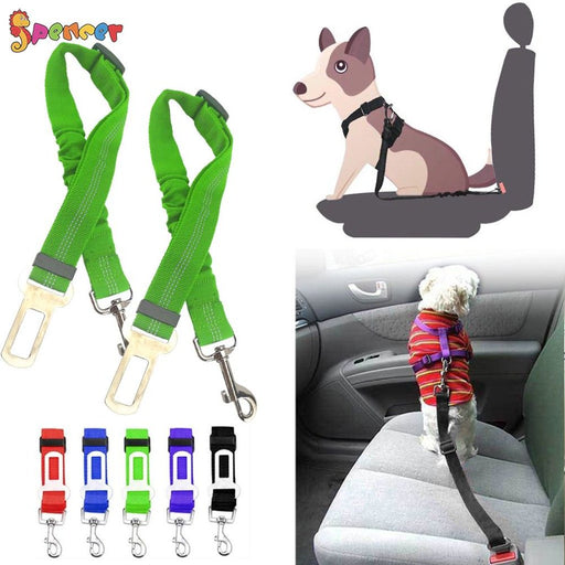 2 Pack Adjustable Pet Dog Cat Car Seat Belt Strap Safety Leads Seatbelt Harness for All Vehicle (Green)