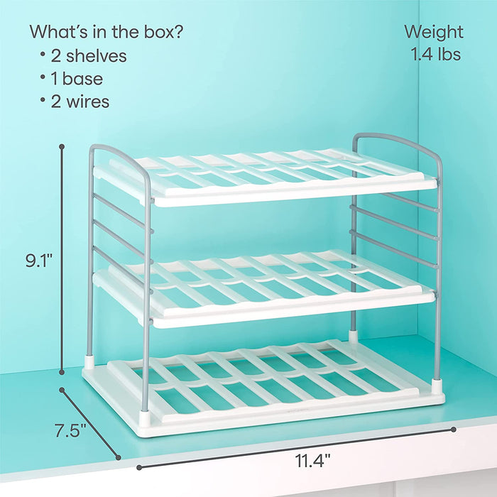 Upspace 8-Bottle Water Bottle and Travel Mug Cabinet Organizer, Adjustable Storage Rack for Kitchen Organization