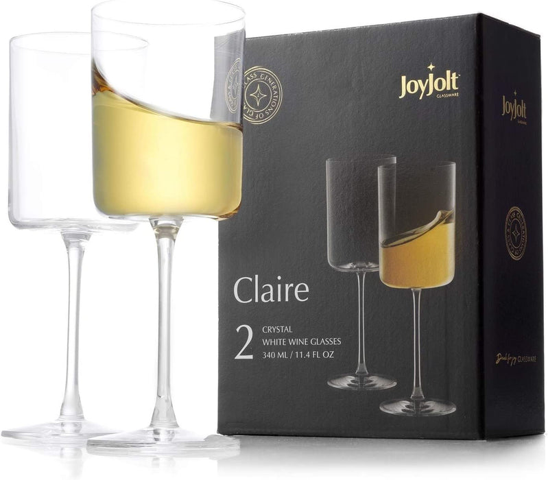 Claire 14Oz Red Wine Glass Set. Large Wine Glasses Set of 2 Crystal Wine Glasses. Elegant Wide Rim Stemware - Modern Wine Glasses with Stem. Stemmed Wine Glasses for Unique Wine Glasses Gifts